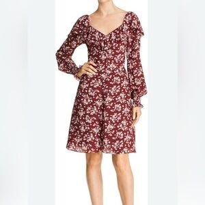 Rebecca Taylor Tilda ruffled floral 100% silk dress size 2